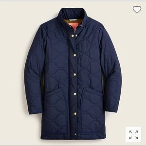 J Crew Quilted Cocoon Puffer with Prima Loft